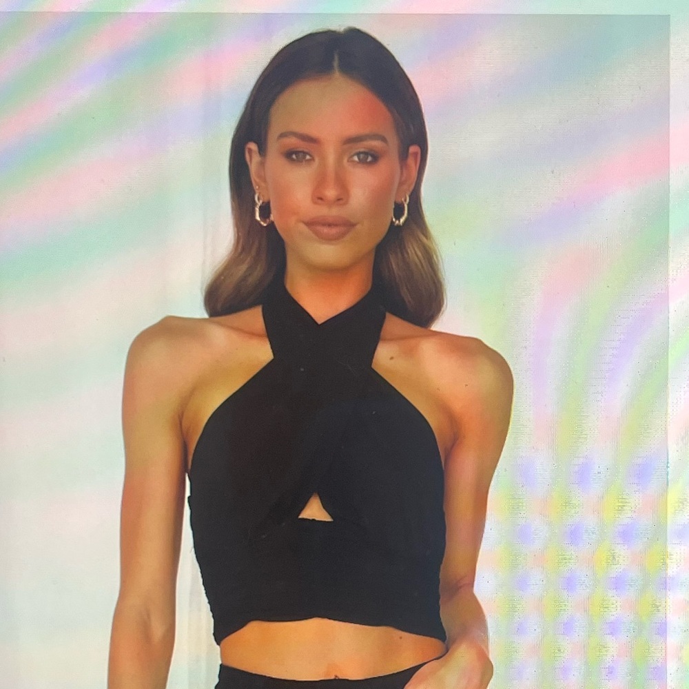 Hello Molly | Eye Of The Sun Crop Black | Size XS